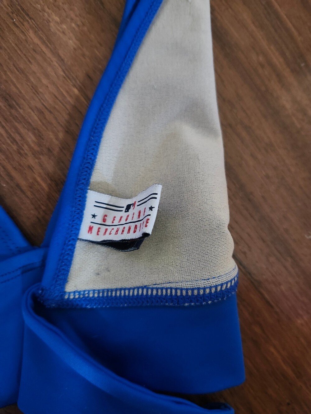 Genuine Merchandise Royal Blue Dodgers Halter Bikini Top with LA Logo Pre-loved - Picture 3 of 6